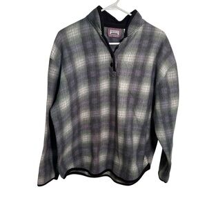 Vintage Premier International for Ladies Fleece Sweatshirt Plaid L